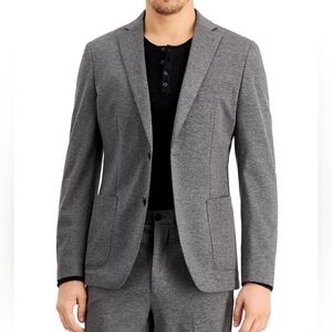 Calvin Klein Gray Knit Notch Lapel Sport Coat